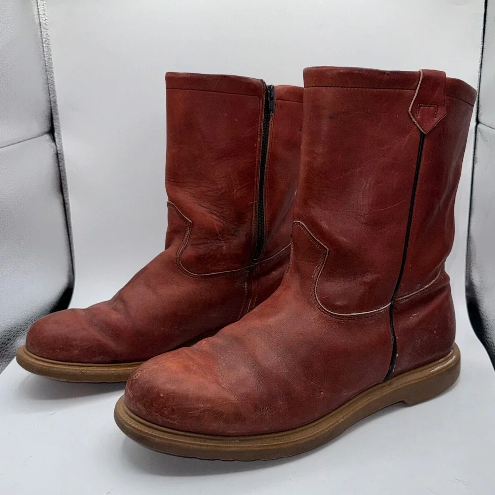 Red‎ Wing Irish Setter 866 Pecos Pull On Boots Men's 12D Red Leather Super Sole